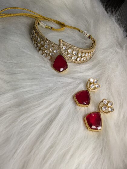 Royal Ruby Kundan Choker Set